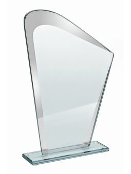 XM4-A - Trofeum szklane ze zdobieniem lustrzanym - grubość szkła 4mm, wysokość H-200mm, W-140mm