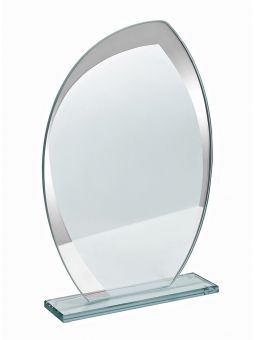 XM5-A - Trofeum szklane ze zdobieniem lustrzanym - grubość szkła 4mm, wysokość H-200mm, W-140mm
