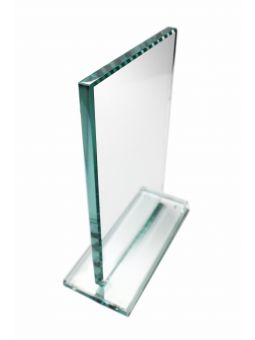 XME010 - Trofeum szklane fazowane do druku UV - nieklejone - wysokość H-190mm, W-115mm,grubość 6mm