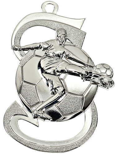 MDX101-B  Medal piłka nożna kolor brązowy 39mmx59mm
