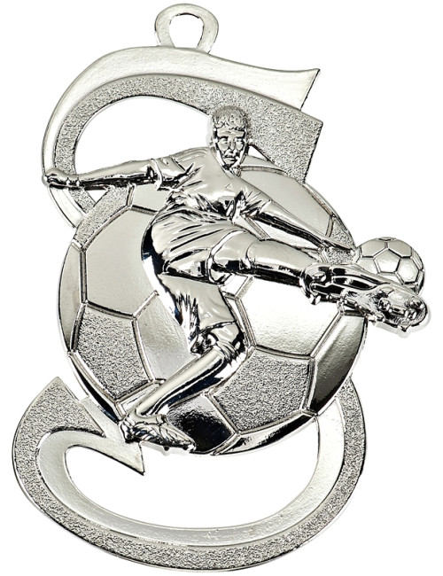 MDX101-B  Medal piłka nożna kolor brązowy 39mmx59mm