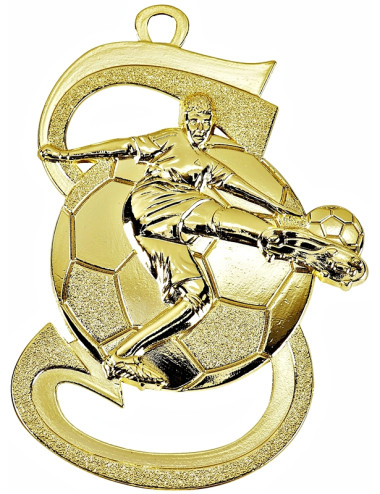 MDX101-B  Medal piłka nożna kolor brązowy 39mmx59mm