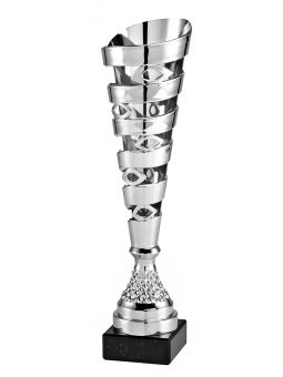 X163B  Puchar plastikowy BEE - kolor srebrny, H-365 mm W-90 mm (tab. 70x25 mm / MX422) • X163-seria