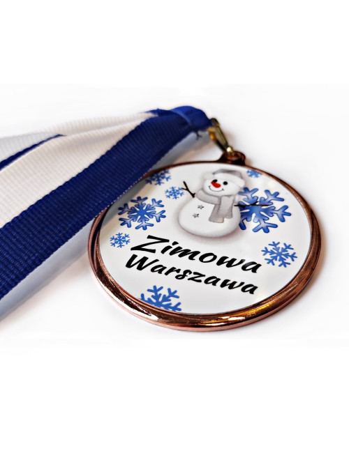 MDX200-B - Medal stalowy bez wkładki aluminiowej - kolor brązowy, średnica 55mm