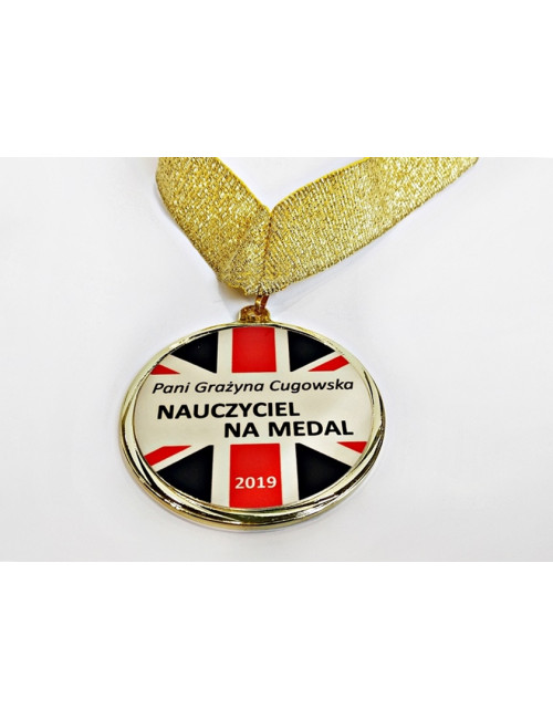 MDX200-G - Medal stalowy bez wkładki aluminiowej - kolor złoty, średnica 55mm