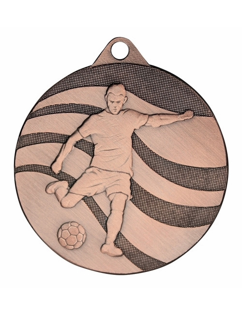 MDX211-B   Medal stalowy - PIŁKA NOŻNA - kolor brązowy, R-50mm, grubość 2mm, insert 40mm (prawa autorskie LASERMAX)