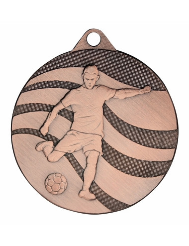 MDX211-G   Medal stalowy - PIŁKA NOŻNA - kolor złoty, R-50mm, grubość 2mm (prawa autorskie)
