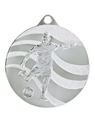 MDX211-S   Medal stalowy - PIŁKA NOŻNA - kolor srebrny, R-50mm, grubość 2mm (prawa autorskie)