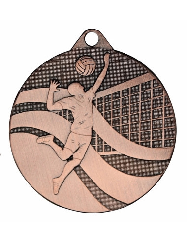 MDX212-B   Medal stalowy - PIŁKA SIATKOWA - kolor brązowy, R-50mm, grubość 2mm (prawa autorskie)