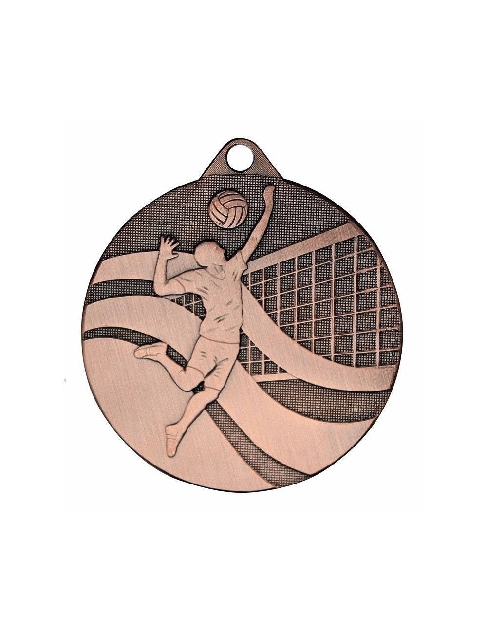 MDX212-B   Medal stalowy - PIŁKA SIATKOWA - kolor brązowy, R-50mm, grubość 2mm (prawa autorskie)