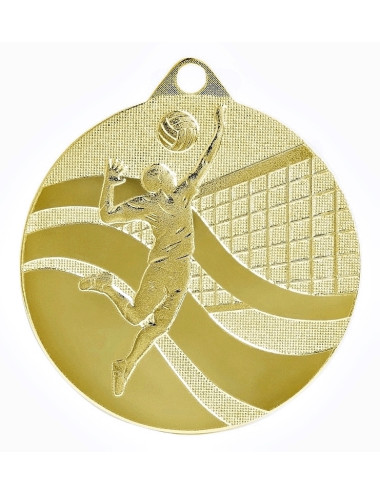 MDX212-B   Medal stalowy - PIŁKA SIATKOWA - kolor brązowy, R-50mm, grubość 2mm (prawa autorskie)