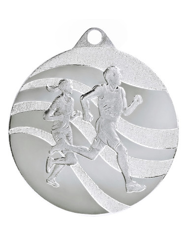 MDX213-S   Medal stalowy - BIEGI - kolor srebrny, R-50mm, grubość 2mm (prawa autorskie)