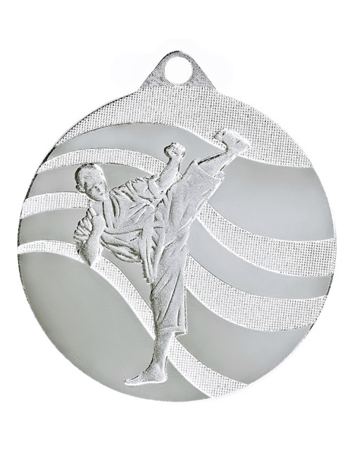MDX214-B   Medal stalowy - KARATE - kolor brązowy, R-50mm, grubość 2mm (prawa autorskie)