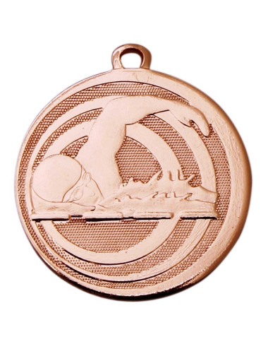 MDX313-B   Medal stalowy - PŁYWANIE - kolor brązowy, R-45mm, grubość 2mm
