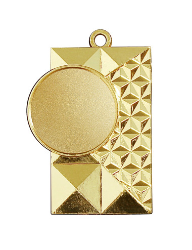 MDX45-G  Medal złoty z miejscem na wklejkę, rozmiar 50x35mm, insert-25mm, grubość 2mm, ZNAL, color GOLD (code NO.422)