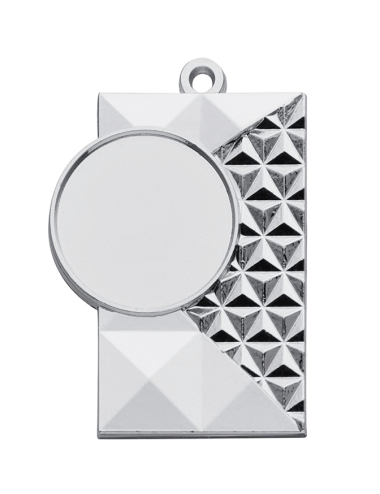 MDX45-S  Medal srebrny z miejscem na wklejkę, rozmiar 50x35mm, insert-25mm, grubość 2mm, ZNAL, color SILVER (code NO.422)